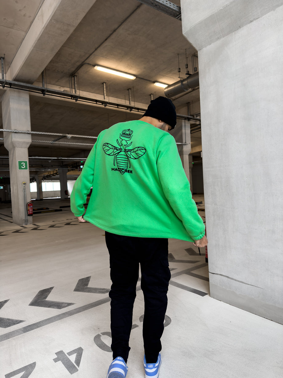 MagicBee Back Velvet Logo Jacket - Neon Green