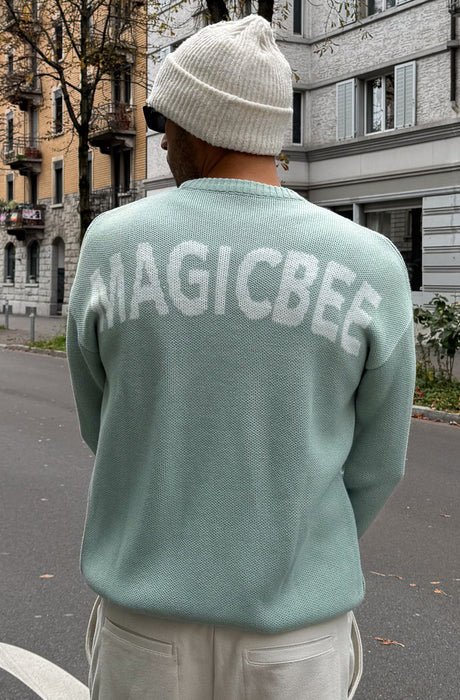 MagicBee Unisex Knit Sweater Logo - Pistachio (Limited Edition)