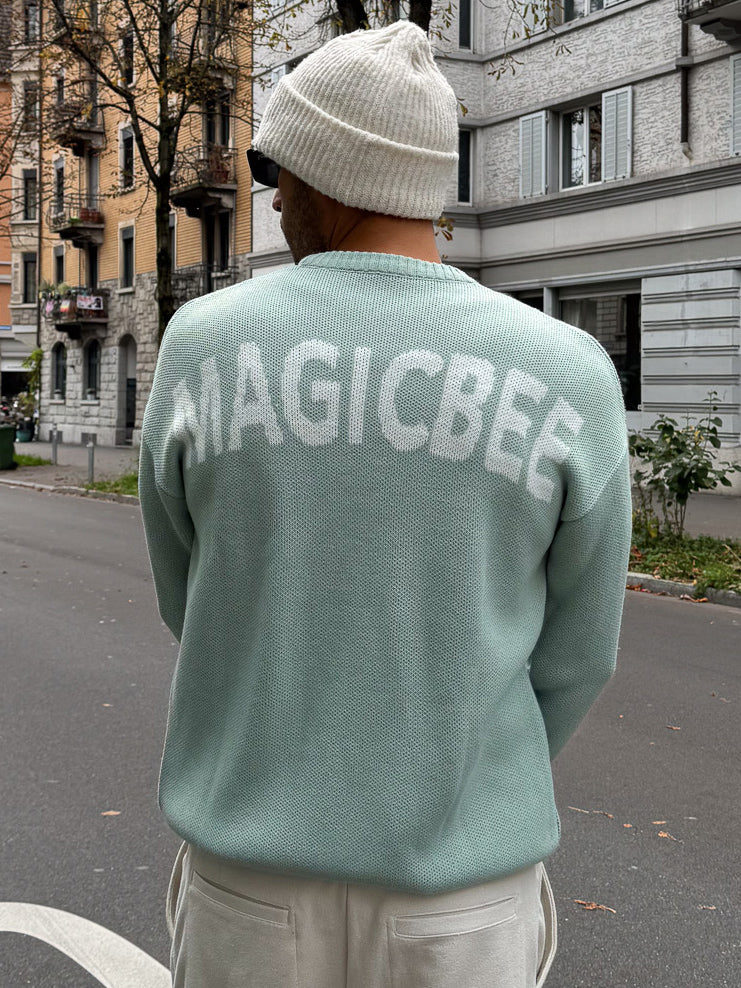 MagicBee Unisex Knit Sweater Logo - Pistachio (Limited Edition)