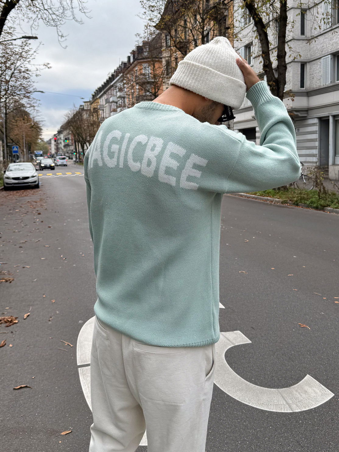 MagicBee Unisex Knit Sweater Logo - Pistachio (Limited