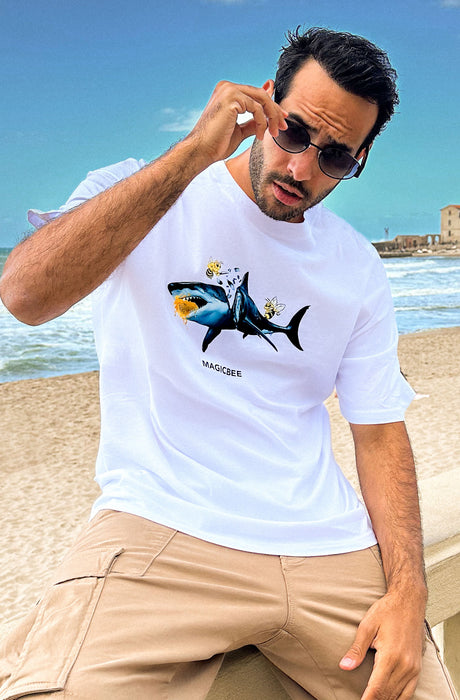 MagicBee Killed Shark Tee - White (Limited Edition)