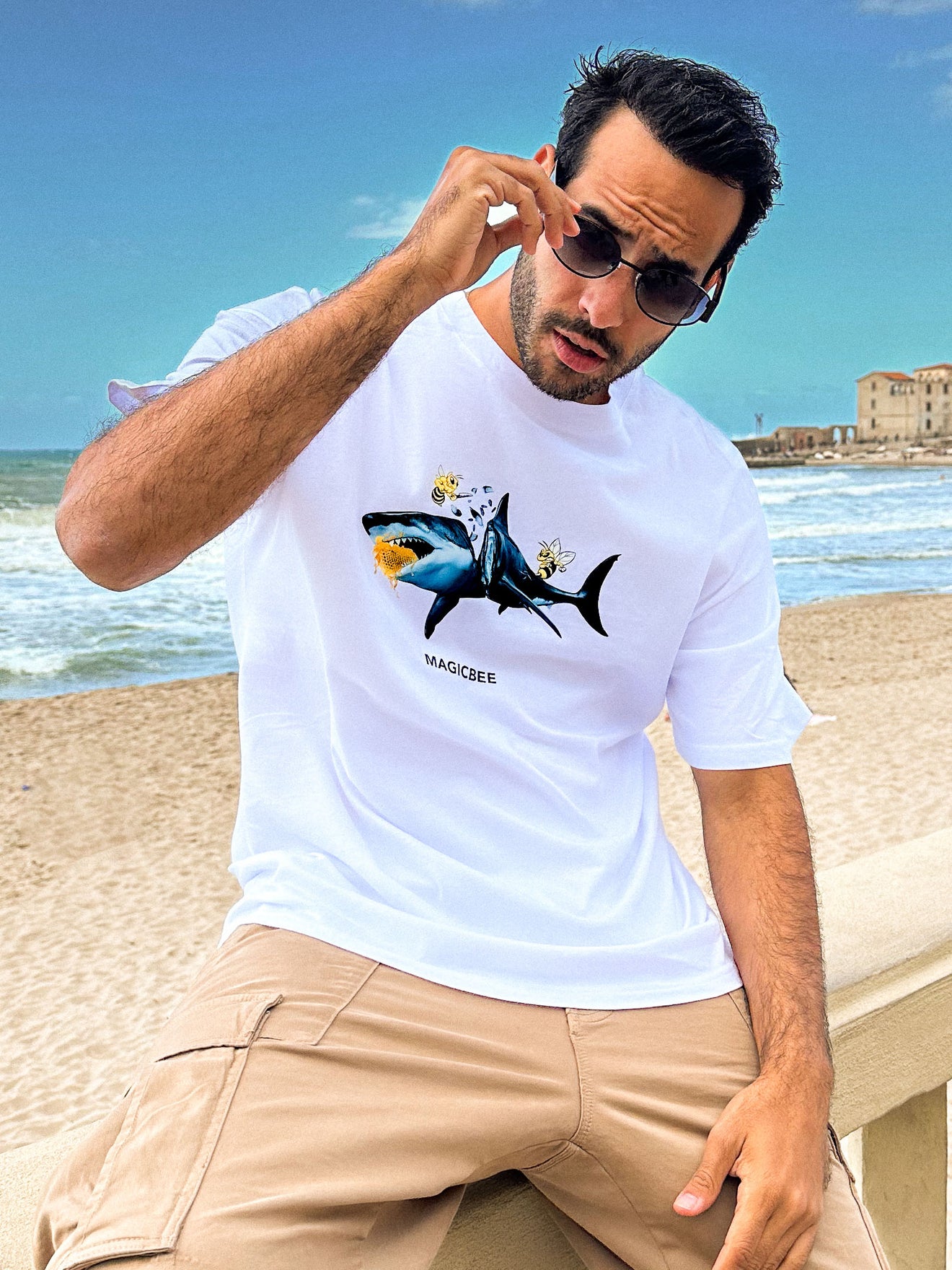 MagicBee Killed Shark Tee - White (Limited Edition)