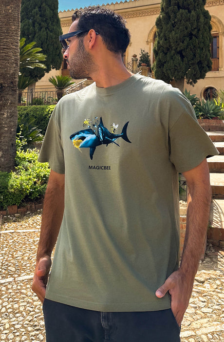 MagicBee Killed Shark Tee - Vetiver (Limited Edition)