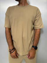 MagicBee Oversize Light Waffle Tee - Beige