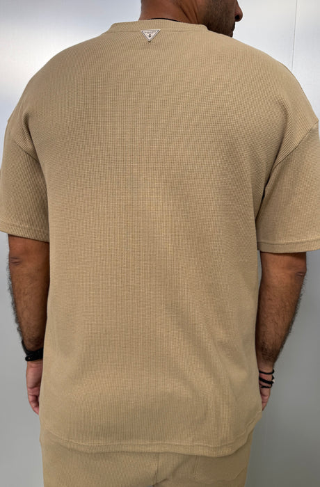 MagicBee Oversize Light Waffle Tee - Beige