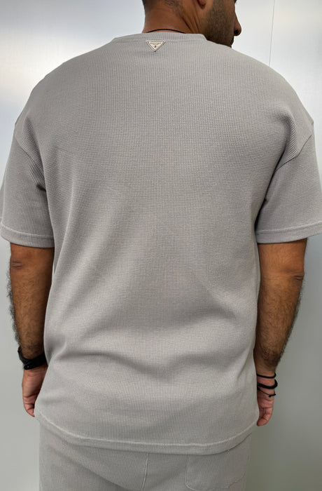 MagicBee Oversize Light Waffle Tee - Light Grey