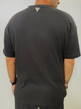 MagicBee Oversize Light Waffle Tee - Black