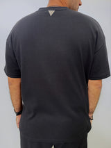 MagicBee Oversize Light Waffle Tee - Black