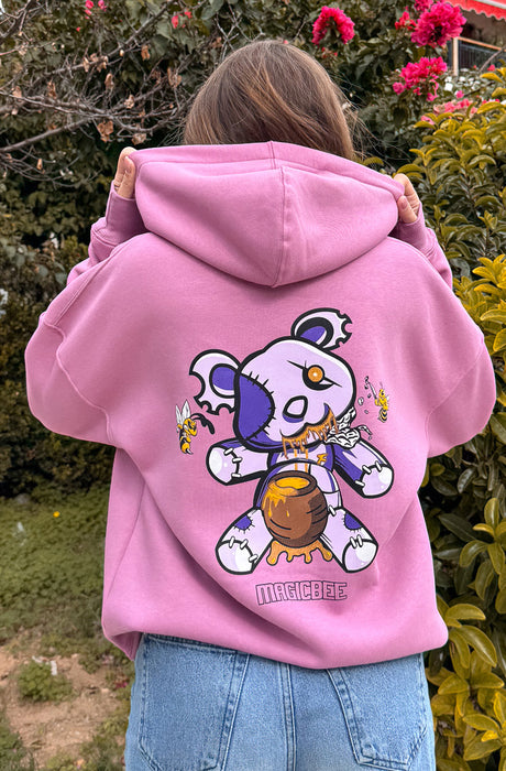 MagicBee Teddy Bear Logo Unisex Hoodie - Pink