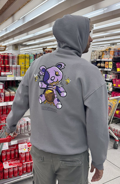 MagicBee Teddy Bear Logo Unisex Hoodie - Grey