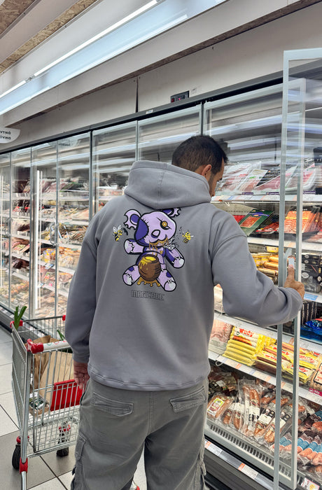 MagicBee Teddy Bear Logo Unisex Hoodie - Grey