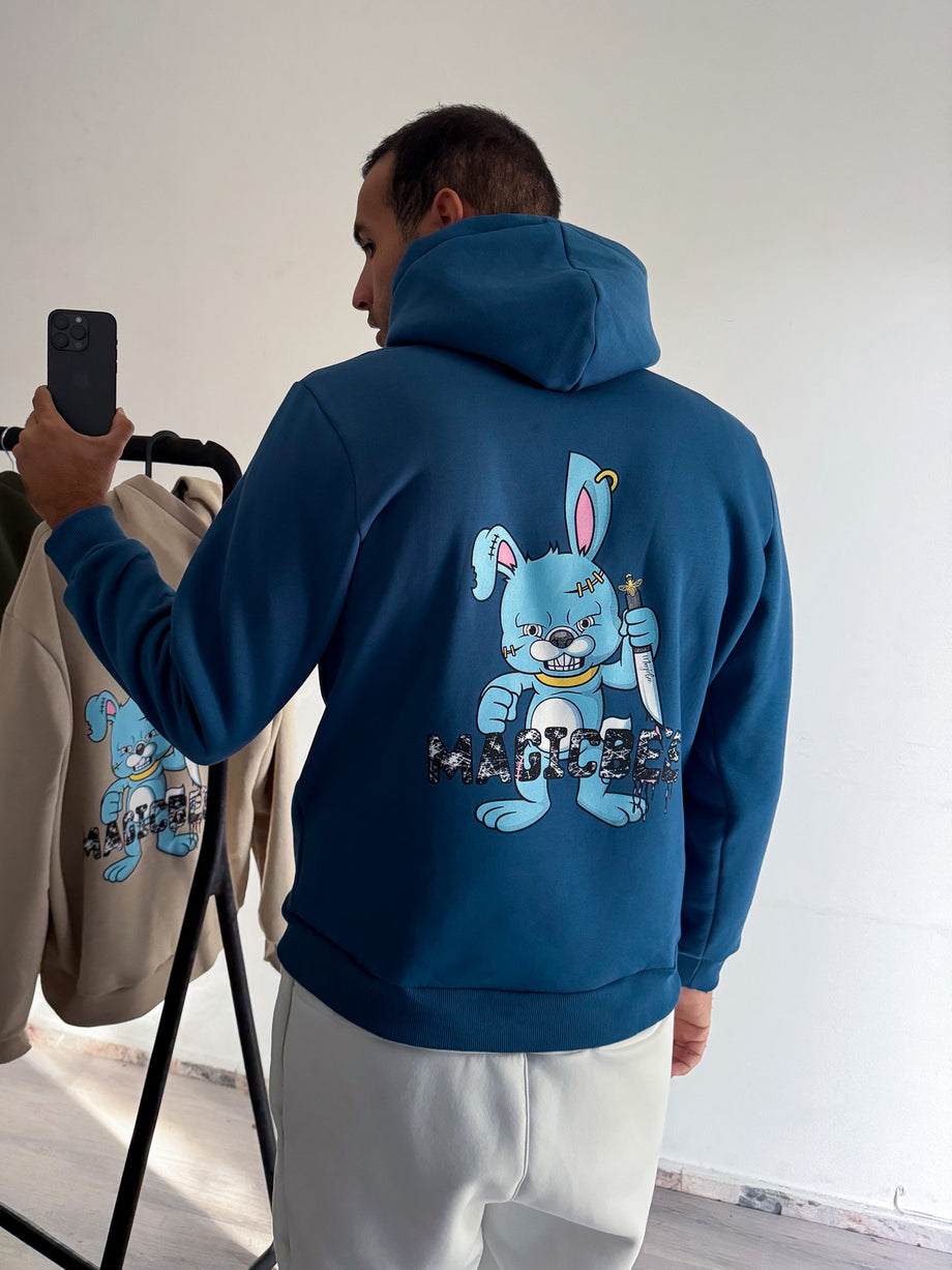 Sweat à capuche classique MagicBee - Bleu foncé