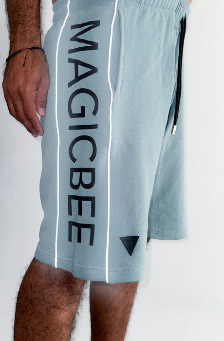 MagicBee Reflected Logo Tape Shorts - Light Blue (Special Edition)