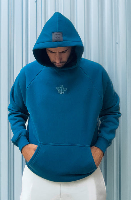 MagicBee Glow-in-the-dark logo Raglan Hoodie - Petrol