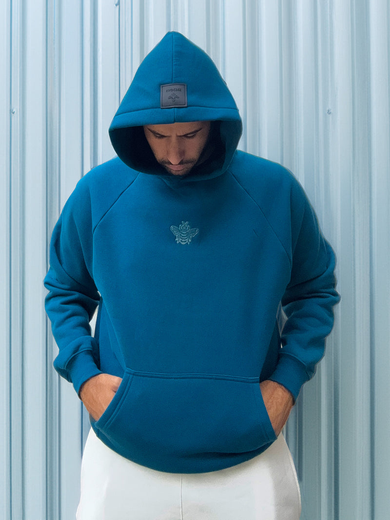 MagicBee Glow-in-the-dark logo Raglan Hoodie - Petrol