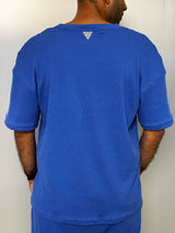 MagicBee Oversize Light Waffle Tee - Ocean Blue