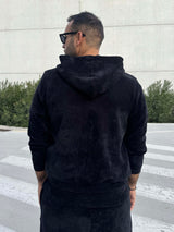 MagicBee Corduroy Velour Tracksuit Jacket - Black