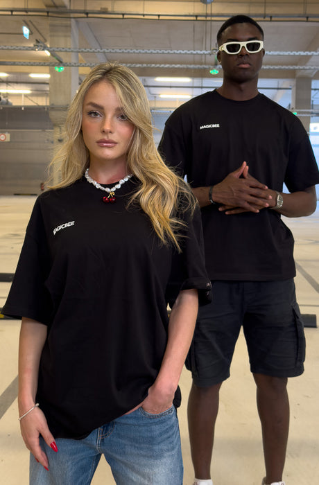 MagicBee Unisex Oversized Cherry Tee - Black (Limited Edition)