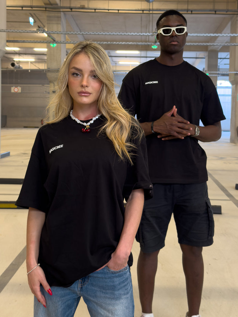 MagicBee Unisex Oversized Cherry Tee - Black (Limited Edition)