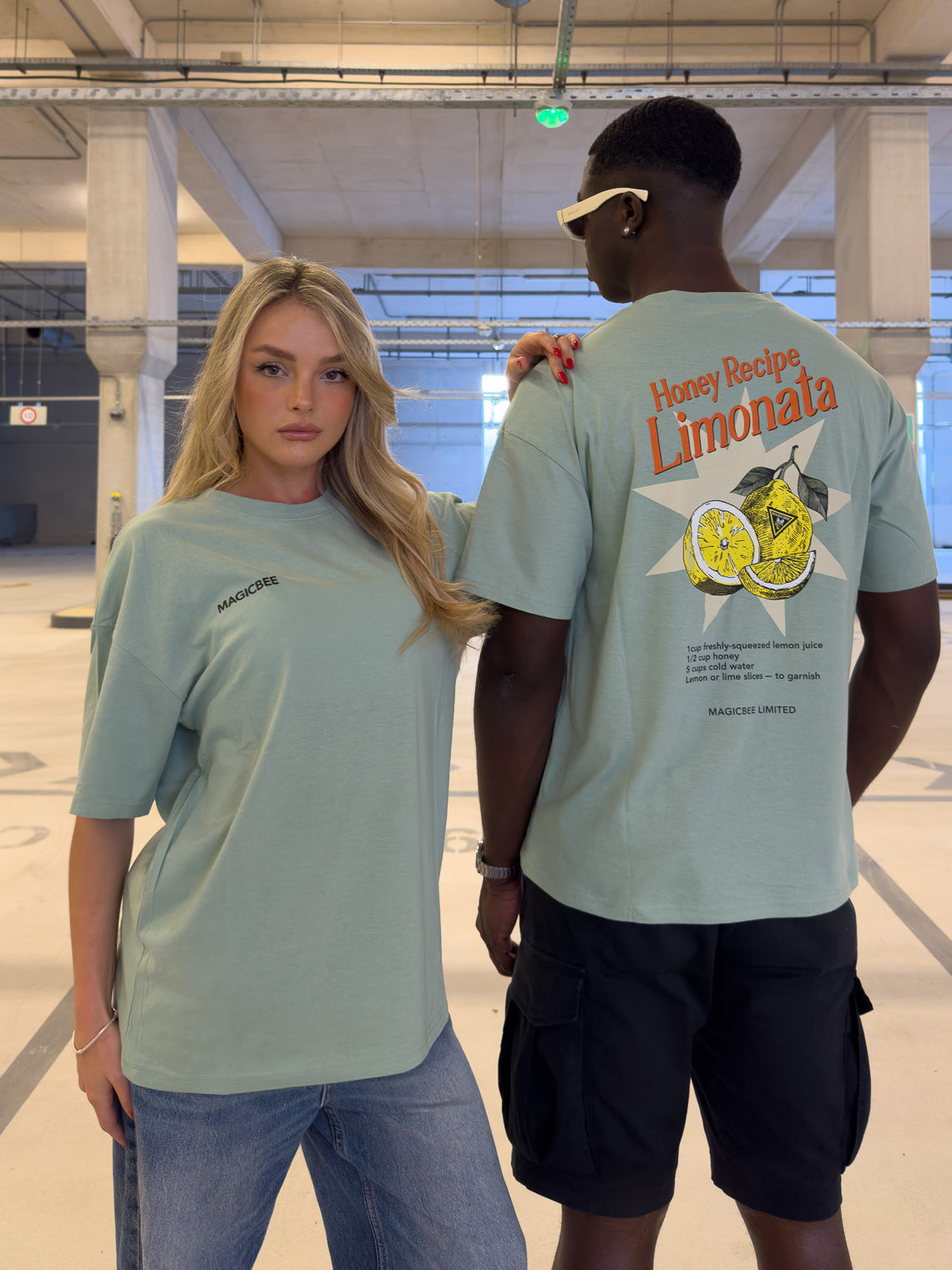 MagicBee Unisex Oversized Limonata Tee - Pistachio (Limited Edition)