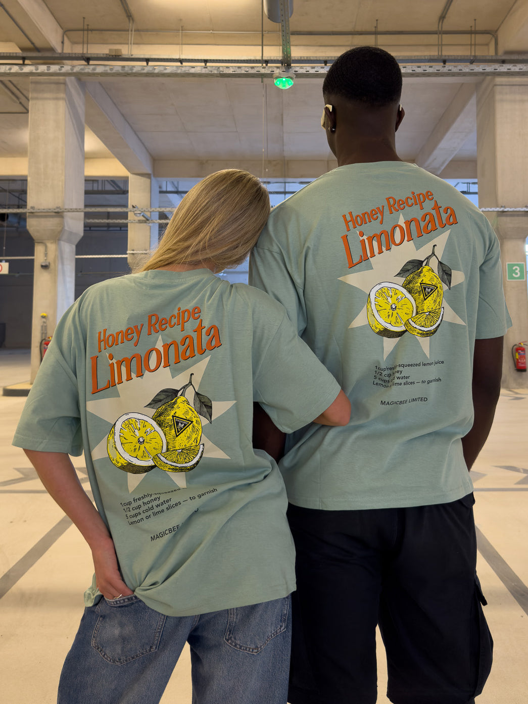 MagicBee Unisex Oversized Limonata Tee - Pistachio (Limited Edition)