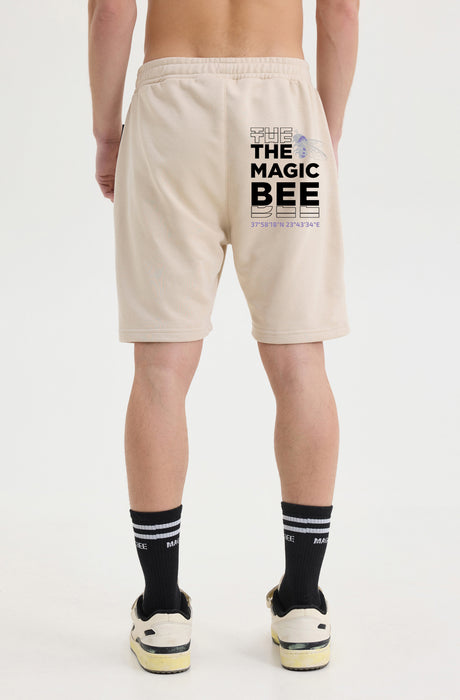 MagicBee Back Logo Shorts - Beige