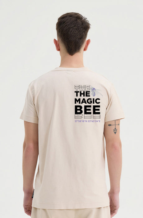 MagicBee Back Logo Tee - Beige