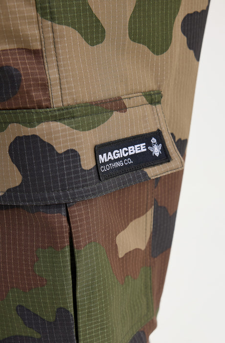 MagicBee Cargo Camo Shorts - Khaki