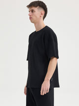 MagicBee Oversize Waffle Tee - Black