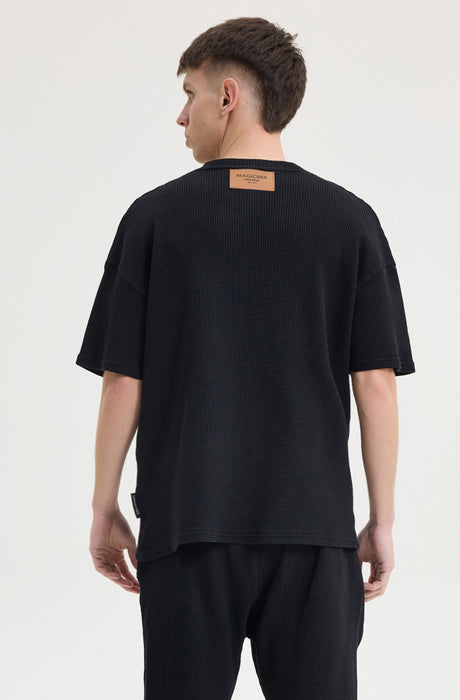 MagicBee Oversize Waffle Tee - Black