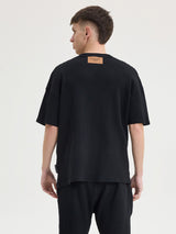 MagicBee Oversize Waffle Tee - Black