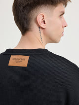 MagicBee Oversize Waffle Tee - Black
