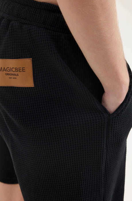 MagicBee Waffle Shorts - Black