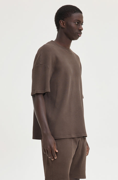 MagicBee Oversize Waffle Tee - Brown