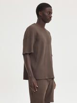 MagicBee Oversize Waffle Tee - Brown
