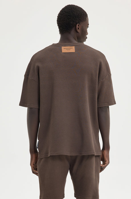MagicBee Oversize Waffle Tee - Brown