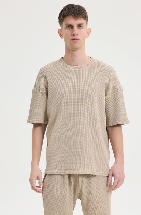 MagicBee Oversize Waffle Tee - Beige