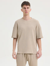 MagicBee Oversize Waffle Tee - Beige