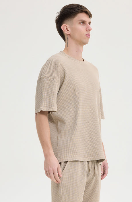 MagicBee Oversize Waffle Tee - Beige