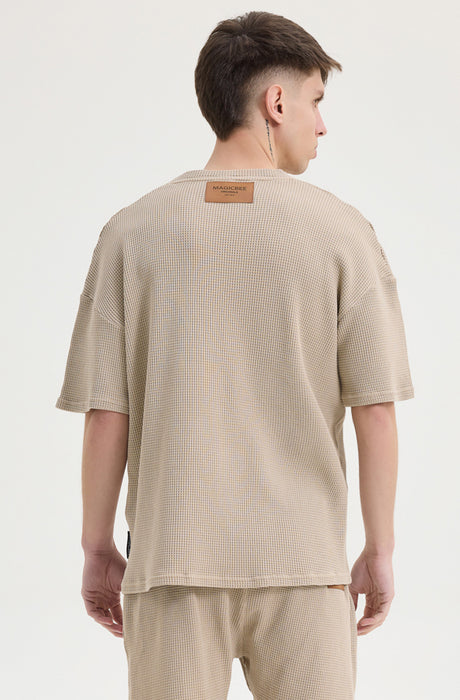 MagicBee Oversize Waffle Tee - Beige
