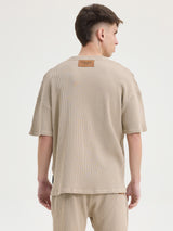 MagicBee Oversize Waffle Tee - Beige