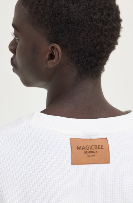 MagicBee Oversize Waffle Tee - Off White