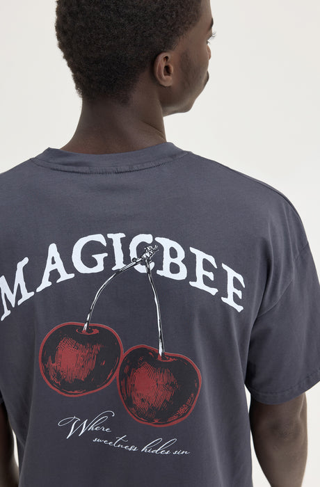 MagicBee Cherry Tee - Anthracite