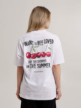 MagicBee Unisex Oversized Cherry Tee - White (Limited Edition)