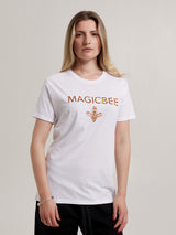 MagicBee Splashed Logo Tee - Orange White