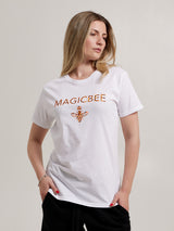 MagicBee Splashed Logo Tee - Orange White