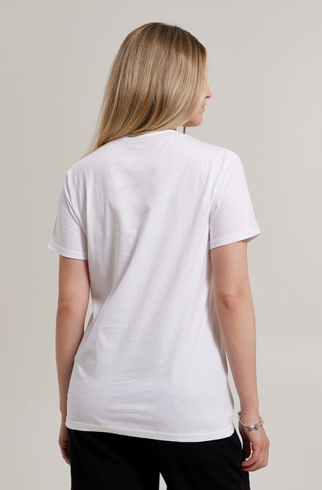Camiseta con logo salpicado MagicBee - Naranja Blanco