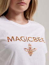 MagicBee Splashed Logo Tee - Orange White