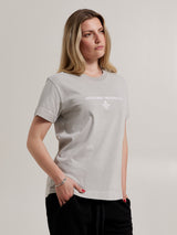 MagicBee Stone Washed Embroidered Logo Tee - Grey