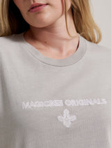 MagicBee Stone Washed Embroidered Logo Tee - Grey